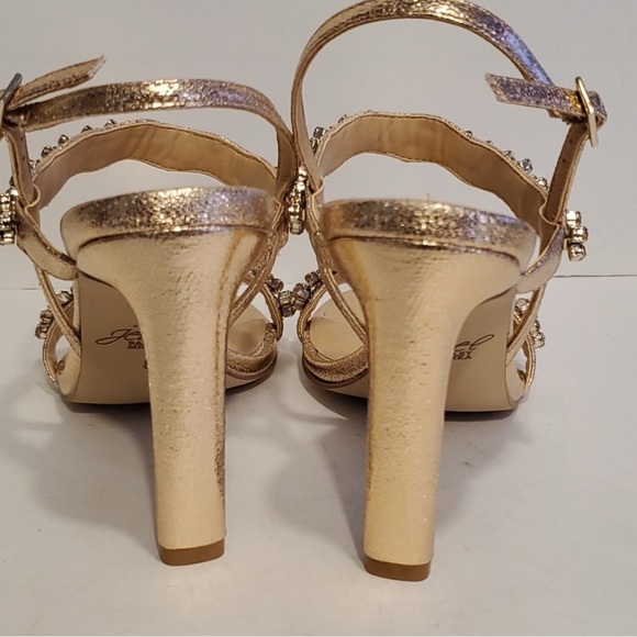 Jewel Badgley Mischka Odette Slingback Sandals Shoes In Rose Gold Size 8 NWOB - Picture 4 of 6